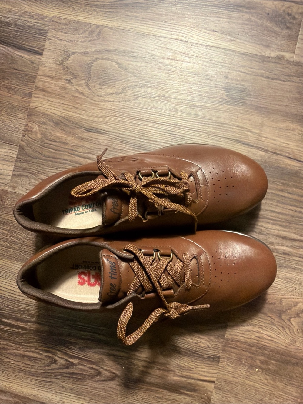 SAS Free Time Brown Leather Comfort Oxford Shoes Women’s 9.5 WW New